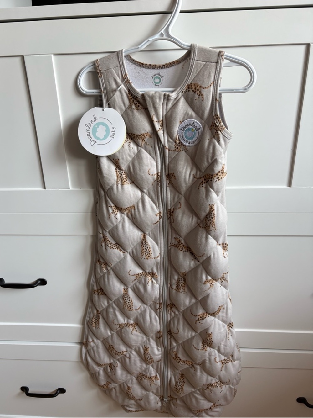 NWT Dreamland Baby Quilted Weighted Sleep Sack - Beige Cheetah